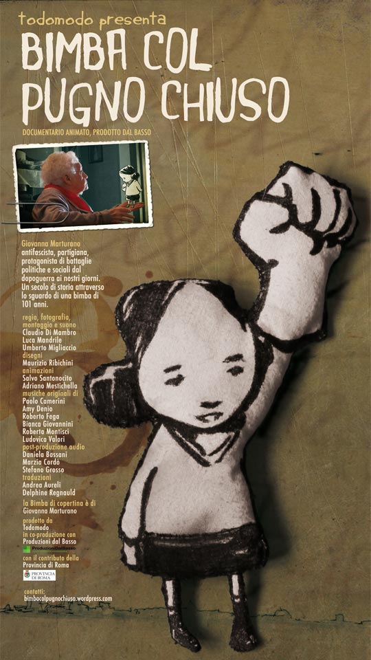 Bimba col pugno chiuso locandina verticale